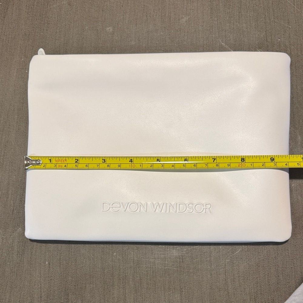 DEVON WINDSOR Embossed White Zip Pouch - Picture 2 of 4